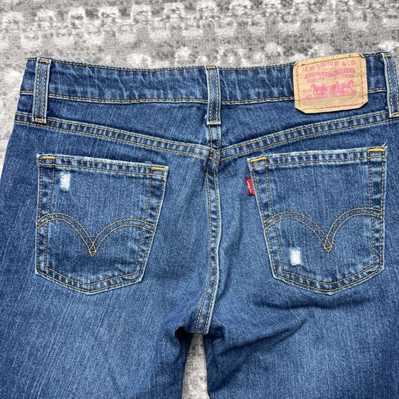 Levi's Special Edition Jeans Womens Junior 5M Blue Denim Distressed Low Rise - Picture 13 of 15